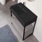 Modern Console Vanity with Grey Oak Cabinet, 35
